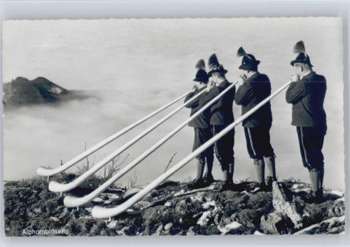 Alphornbläser Foto AK Trachten