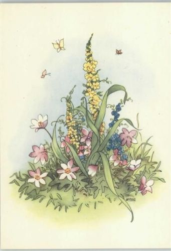 Feldblumen - sign Jaabs - Spenden AK zu Gunsten der Zivil-Blinden