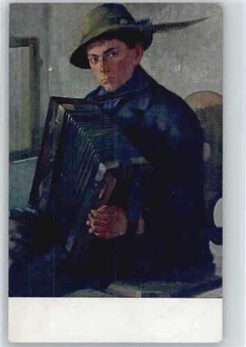 sign Ludwig Voss - Zieharmonikaspieler - Moderne Meister Nr. 42 AK