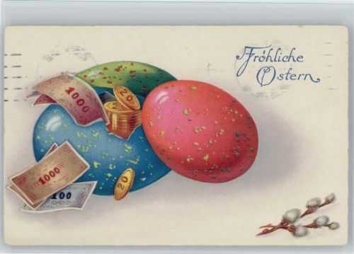 Geld auf AK Münzen Ostereier