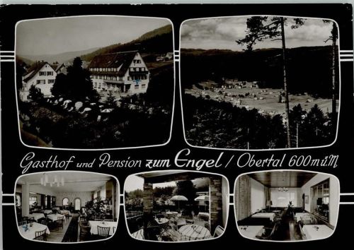 Obertal Gasthof Pension zum Engel Innenaufnahmen Gastraum Terrasse Ortsansicht Mehrfachaufnahme
