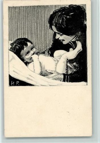 1911 sign H.F. Mutter und Baby