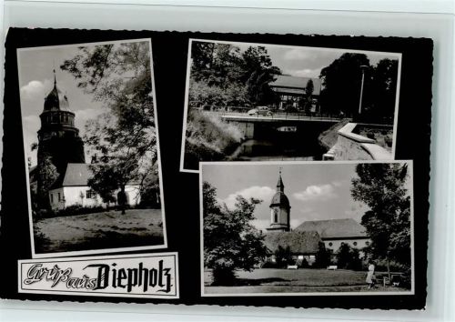 Diepholz Kirche Ortsansichten Brücke 3-Bildaufnahme