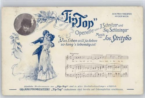 TipTop - Operette von Schnitzer - Liederkarte