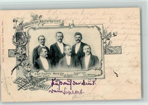 1899 Südd. Männerquintett - Noten, Lorbeer, Eichenlaub