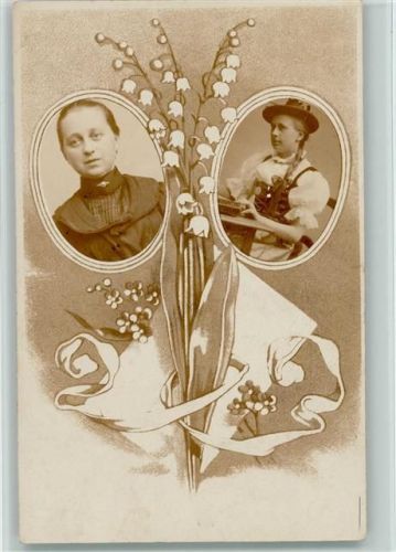 1900 Frau an der Zither im Dirndl