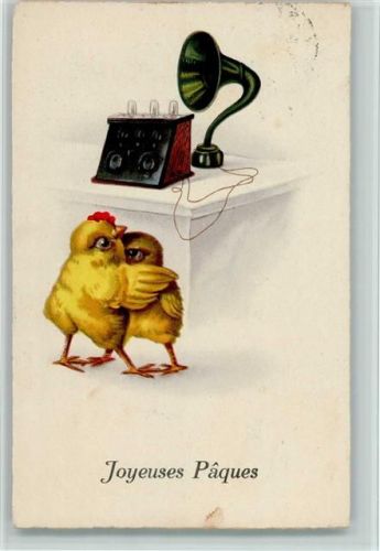 1928 mit externem Lautsprecher - vemenschlichte Küken - Ostern