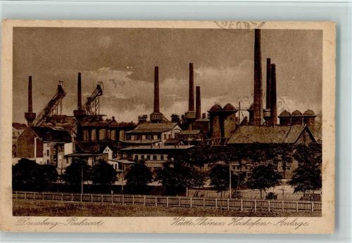 Duisburg 1922 Hütte Hochofen Anlage AK