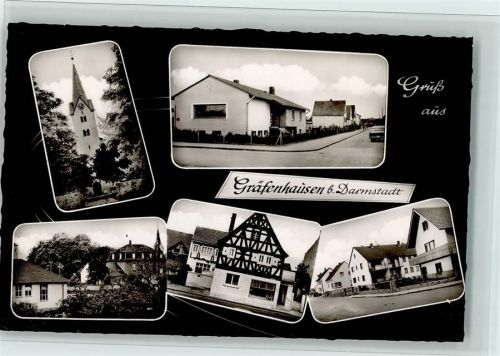 64331 W6108 Gräfenhausen , Hess Foto AK Straßenbilder, Kirche, sehr gute Erhaltung AK