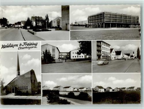Neufahrn 1970 Straßenbilder, Kirche, VW Käfer, gute Erhaltung AK