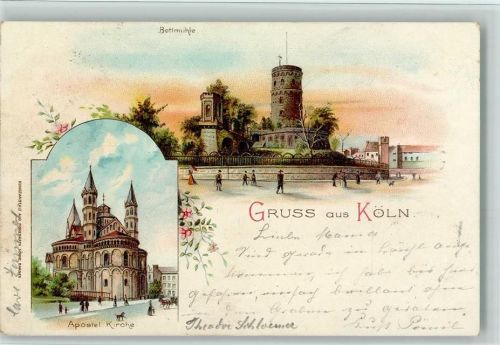 Köln Altstadt-Süd 101 1897 Bottmühle Apostel-Kirche 2-Bildaufnahme