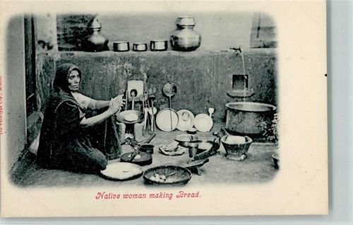 native woman making bread - 1905 AK