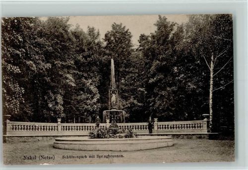 Nakel Naklo nad Notecia 1917 - Schützenpark mit Springbrunnen AK