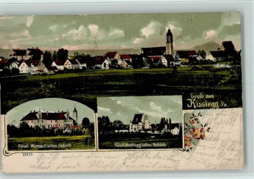 88353 W7964 Kißlegg 1905 Gebrauchsspuren Schloß, Teilansicht