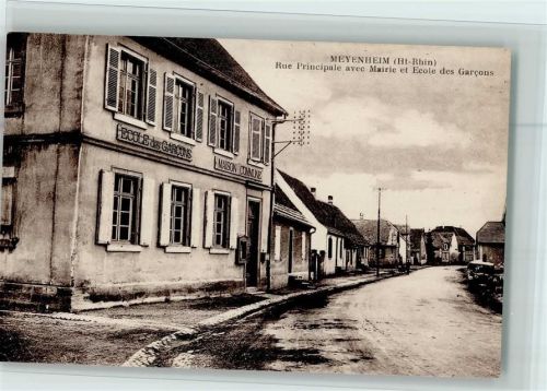 Meyenheim Rue Principale , Ecole des Garcons, gute Erhaltung AK