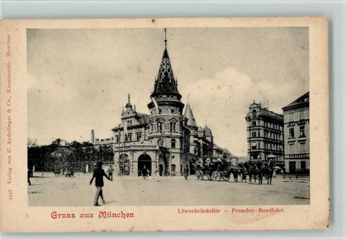 München Fremden-Rundfahrt , Apotheke ca 1906 AK