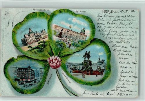 Berlin Mitte Cafe Bauer Reichstagsgebäude Kgl. Schloss National-Denkmal Vierbättriges Kleeblatt