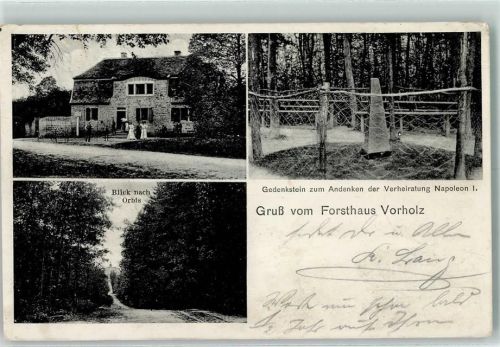 Offenheim Blick nach Orbis Gedenkstein zum Andenken der Verheiratung Napoleon I. Forsthaus Vorholz
