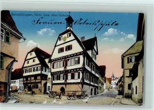 Sindelfingen Partie beim Rathaus, gute Erhaltung AK