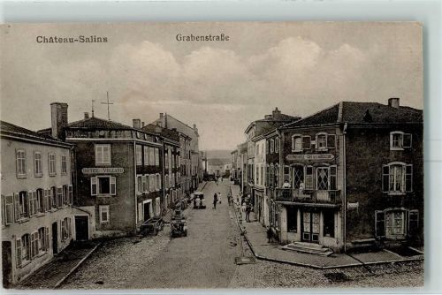 Chateau-Salins 1917 Grabenstraße Hotel Voizard AK