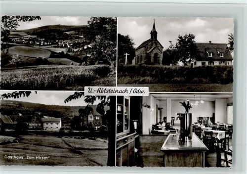 Abtsteinach 1960 Gasthaus zum Hirsch mit Innenansicht, gute Erhaltung AK