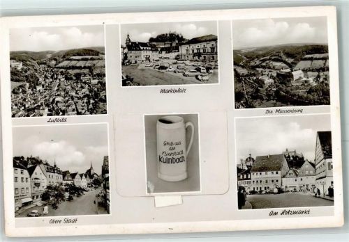 Kulmbach Fliegeraufnahme Obere Stadt Marktplatz Plassenburg Am Holzmarkt Bierkrug