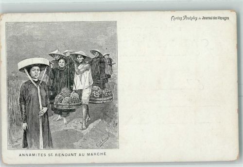 Annamites se rendant au Marche sign