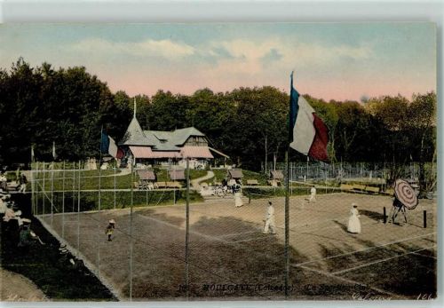 Houlgate 1918 Sporting Club Haus und Tennis Plätze mit Spielern AK