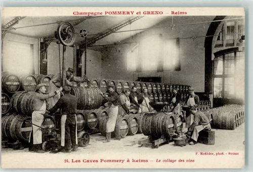 Reims Nr. 24 Serie Champagne Pommery & Greno Fabrik Industrie - Le collage des vin Weinfässer AK
