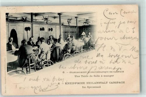 Carspach 1906 6. Kneippsche Heilanstalt Im Speisesaal