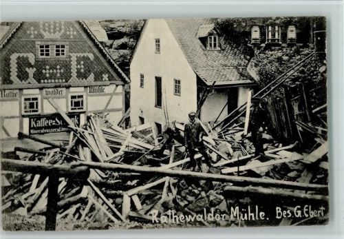 Hohnstein Wasser Katastrophe im Amselgrund 1906 , Rathewalder Mühle - Aufgenommen von Ernst Kotte