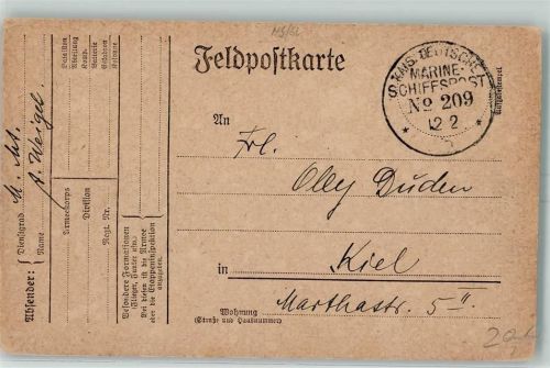 Nr. 209 Datum 12.2.16 Feldpostkarte