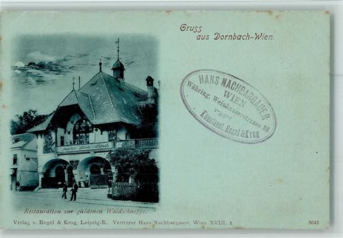 1900 Restauration zur güldenen Waldschnepfe AK Flecken am Rand