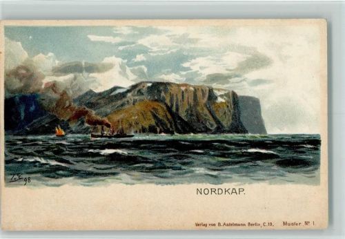 1898 Nordkap - sign Eckenbrecher Marinemaler AK