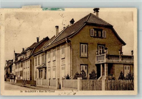 Saint-Louis 1926 Rue du Canal AK Stempelflecken