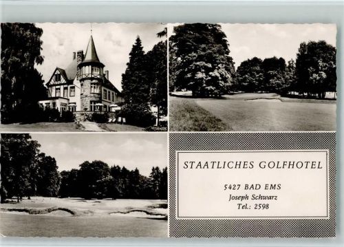 W5427 Bad Ems Staatl. Golf Hotel und Golfplatz AK Golf 1964