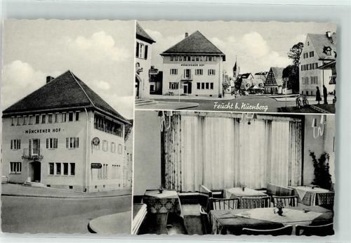 90537 W8501 Feucht - Gasthaus Münchner Hof Gaststube Gasthausschild Fahrräder