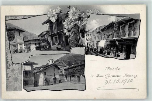 San Germano Chisone 1910 Blumen Straße