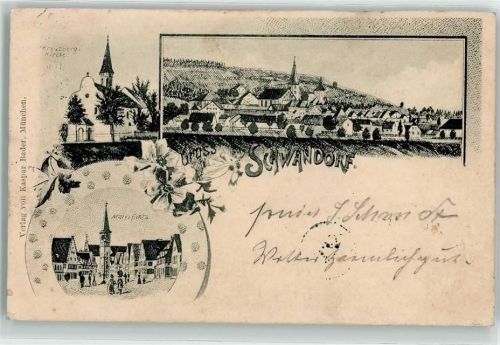 Schwandorf 1900 Marktplatz Kreuzberg-Kirche