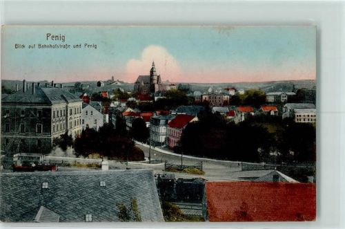 Penig Blick auf Bahnhofstraße und Penig
