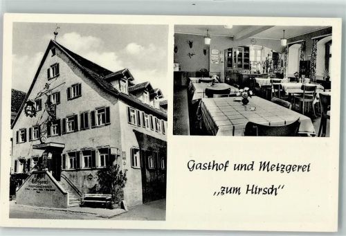 Dörzbach Gasthaus-Metzgerei zum Hirsch Gastraum Emailleschilder