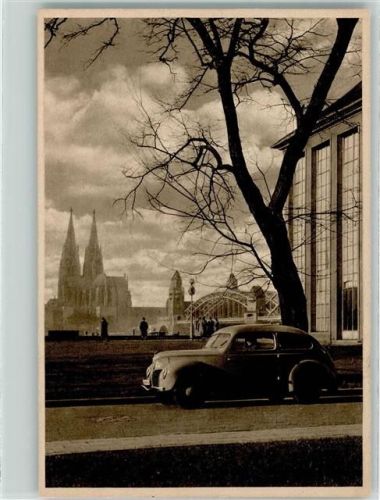 W5000 Köln Deutz 105 Ford Taunus Blick von Deutz auf den Dom Werbung Auto