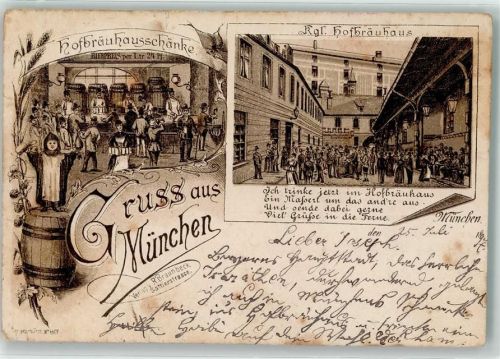 München 1894 Gruss aus Schänke Münchner Kindl