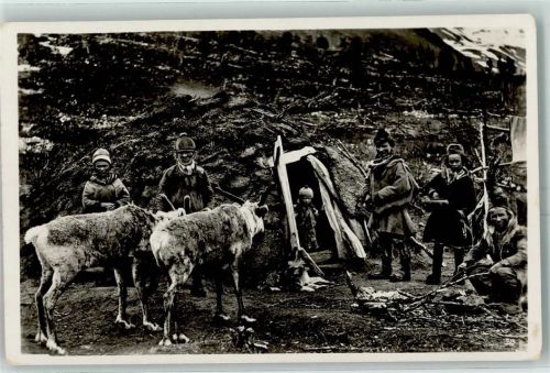 Nordkapp 1936 Lappenlager Rentier Ort lt. Stempel