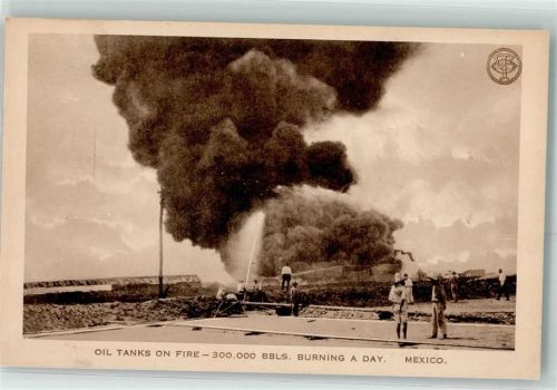 1908 Oil Tanks on Fire - 300.000 bbls. Burning a day - Katastrophe