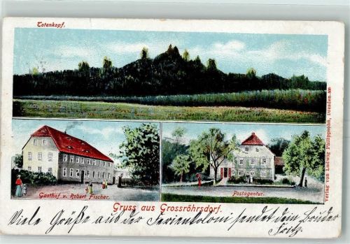 01900 O8501 Großröhrsdorf , OL 1906 - Totenkopf Gasthaus von Robert Fischer Postagentur