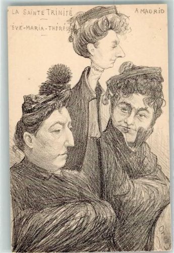 la Sainte Trinite Eve-Maria-Therese a Madrid Denizard Karikatur sign. Orens