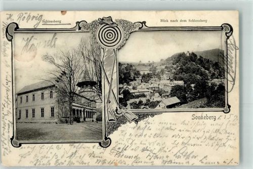 96515 O6400 Sonneberg , Thür 1903 Gebrauchsspuren Schlossberg Hut Zielscheibe Gewehr