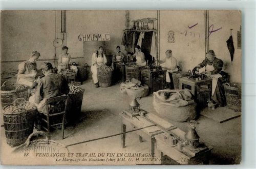 Bouchon 1915 Champagnerkorken-Produktion G.H.Mumm