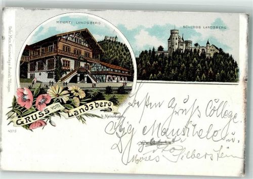 Meiningen 1898 Meierei Landsberg Schloß Landsberg